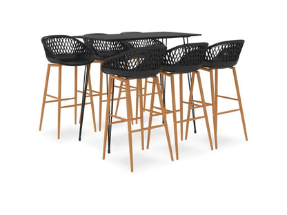 Ensemble de meubles 7 pièces pour la maison, noir