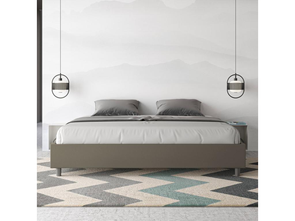 Cadre de lit en cuir, 200 x 210 cm, marron