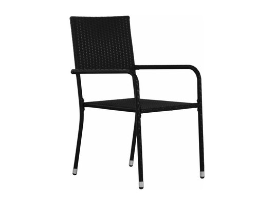 Ensemble de mobilier de jardin 7 pièces, noir