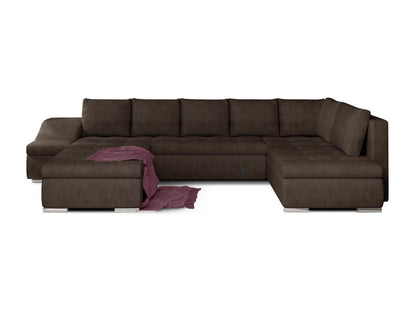 Canapé-lit convertible en tissu, 340 cm, marron