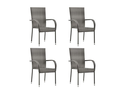 Ensemble de mobilier de jardin 5 pièces, gris