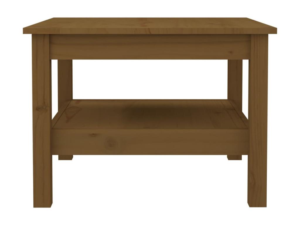 Table basse en bois massif, 55 x 55 x 40 cm, marron
