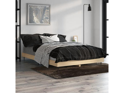 Cadre de lit en bois effet chêne, 120 x 190 cm, naturel