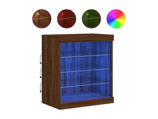 Buffet en bois imitation chêne, 60,5 x 37 x 67 cm, marron