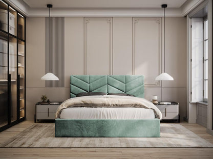 Lit en tissu, 140 x 190 cm, vert