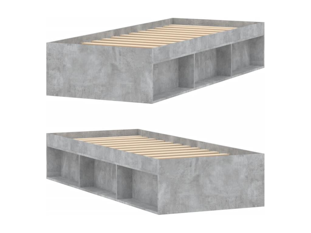 Cadre de lit, 75 x 190 cm, gris