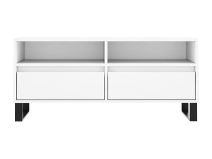 Meuble TV en bois composite, 100 x 34,5 x 44,5 cm, blanc