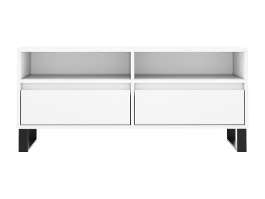 Meuble TV en bois composite, 100 x 34,5 x 44,5 cm, blanc