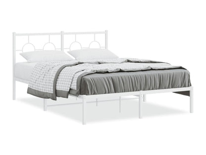 Cadre de lit en métal, 140 x 190 cm, blanc