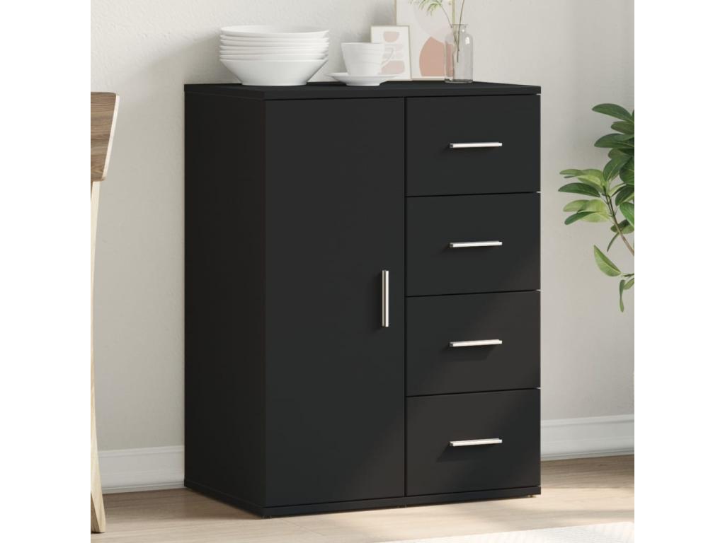 Buffet en bois d'ingénierie, 59 x 39 x 80 cm, noir
