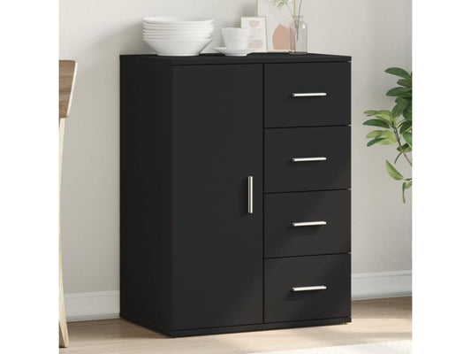 Buffet en bois d'ingénierie, 59 x 39 x 80 cm, noir