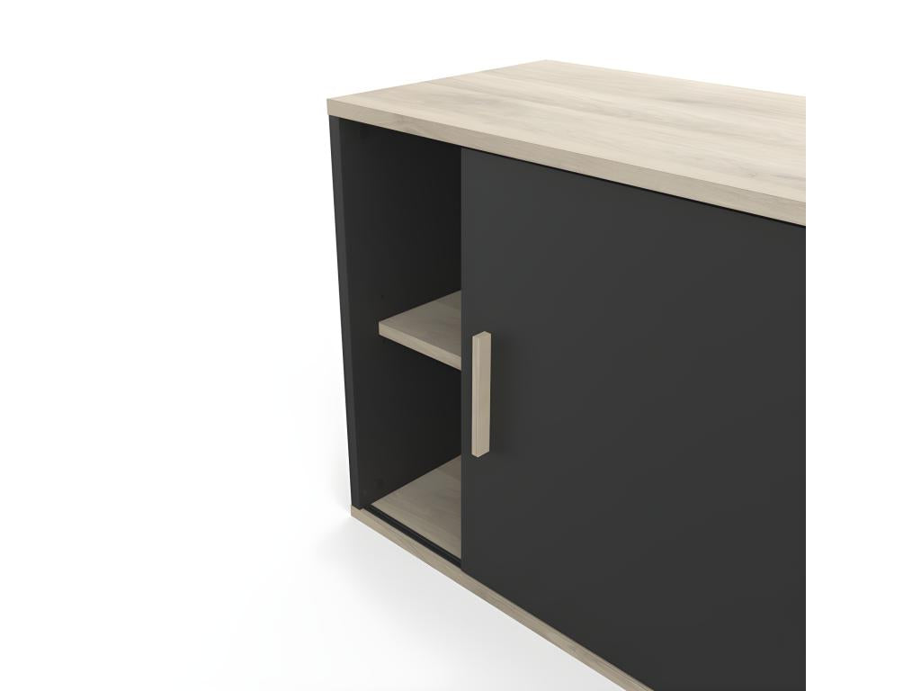 Meuble de maison coulissant à 1 porte, 60 cm, noir