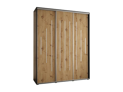 Armoire coulissante à 3 portes, 200 x 60 x 235,2 cm, noire