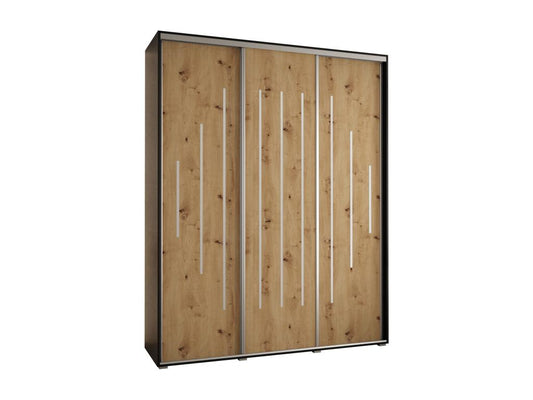 Armoire coulissante à 3 portes, 200 x 60 x 235,2 cm, noire