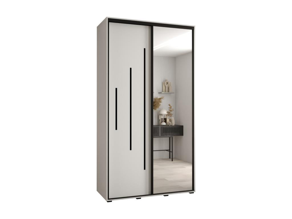 Armoire coulissante à 2 portes, 140 x 45 x 235,2 cm, noire