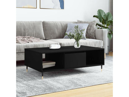 Table basse en bois composite, 104 x 60 x 35 cm, noire
