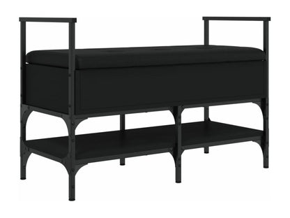 Banc en bois composite, 85,5 x 42 x 57,5 ​​cm, noir