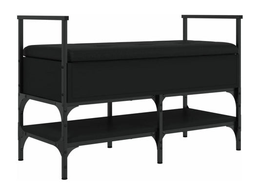 Banc en bois composite, 85,5 x 42 x 57,5 ​​cm, noir