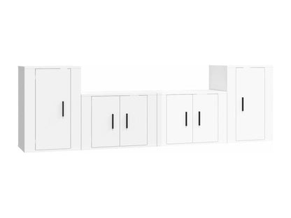 Ensemble de meubles de maison 4 pièces en bois d'ingénierie, blanc