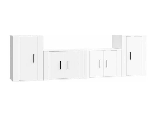 Ensemble de meubles de maison 4 pièces en bois d'ingénierie, blanc