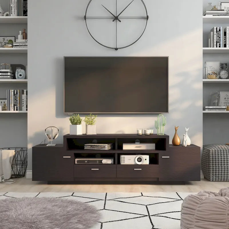 Meuble TV multifonctionnel de rangement contemporain Merc par Furniture of America
