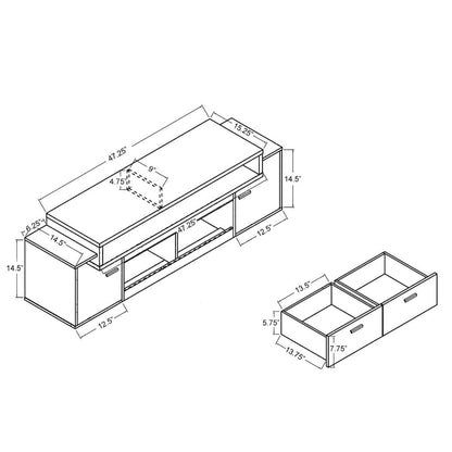 Meuble TV multifonctionnel de rangement contemporain Merc par Furniture of America
