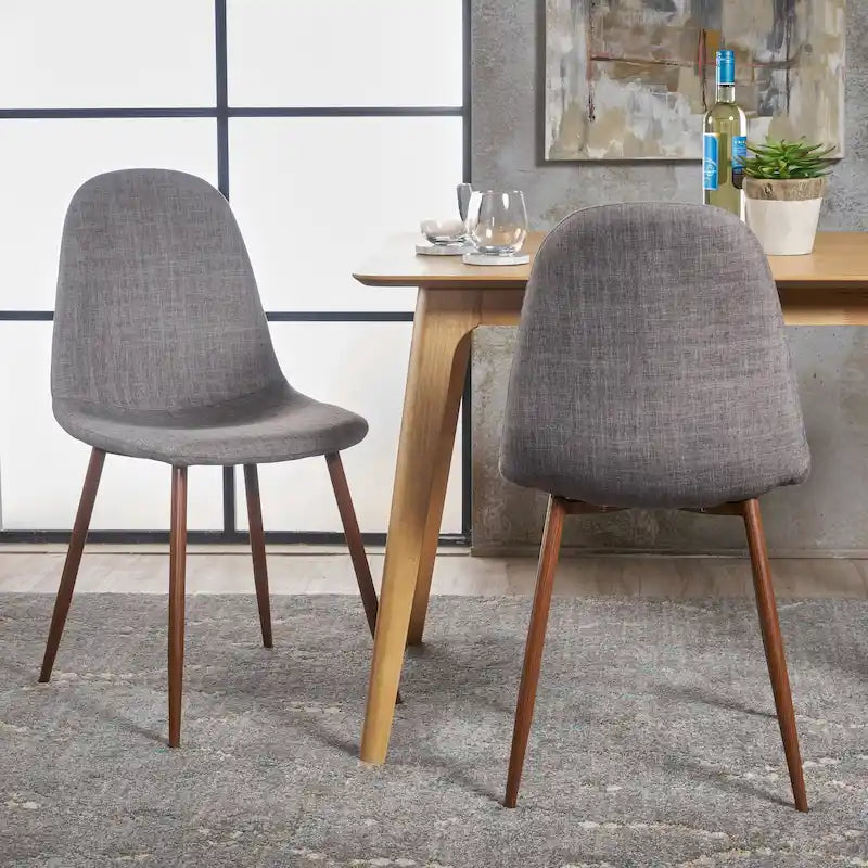 Chaises de salle à manger rembourrées Raina style milieu du siècle (lot de 2) par Christopher Knight Home