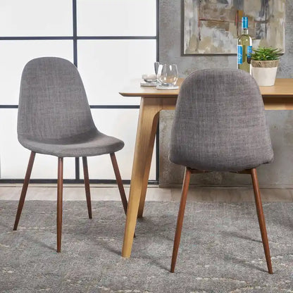 Chaises de salle à manger rembourrées Raina style milieu du siècle (lot de 2) par Christopher Knight Home
