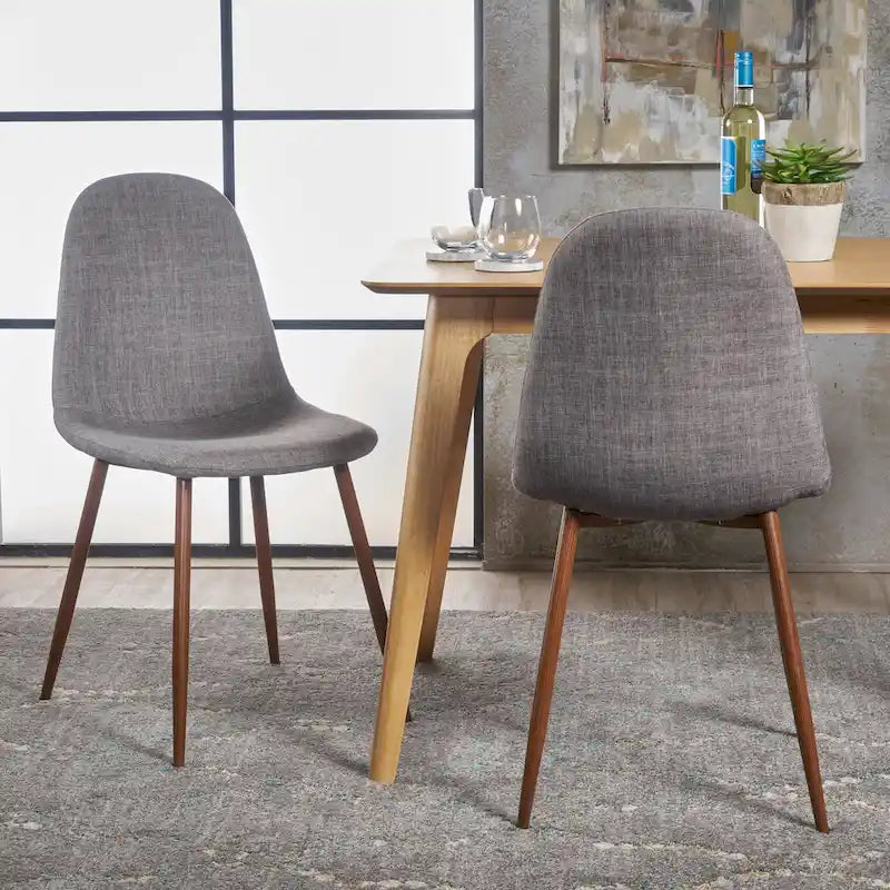 Chaises de salle à manger rembourrées Raina style milieu du siècle (lot de 2) par Christopher Knight Home