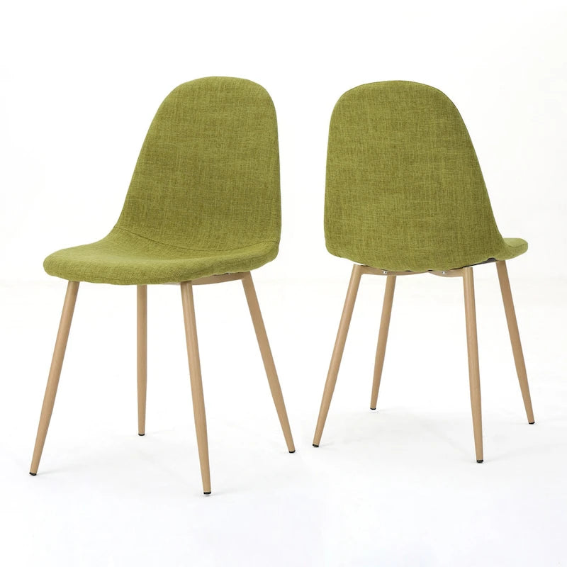 Chaises de salle à manger rembourrées Raina style milieu du siècle (lot de 2) par Christopher Knight Home