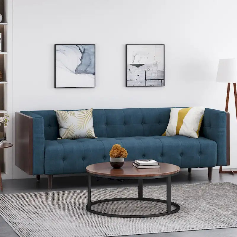 Christopher Knight Home - Canapé 3 places contemporain capitonné McLarnan - 89,75 cm L x 31,50 cm l x 30,25 cm H