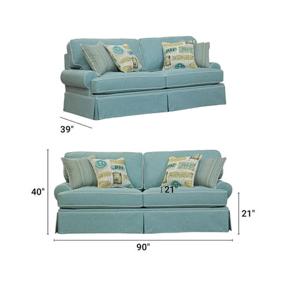 Canapé American Furniture Classics, modèle Coastal Aqua Series, avec quatre coussins décoratifs