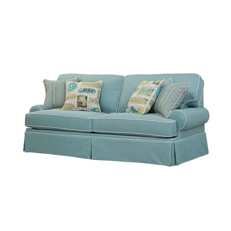 Canapé American Furniture Classics, modèle Coastal Aqua Series, avec quatre coussins décoratifs