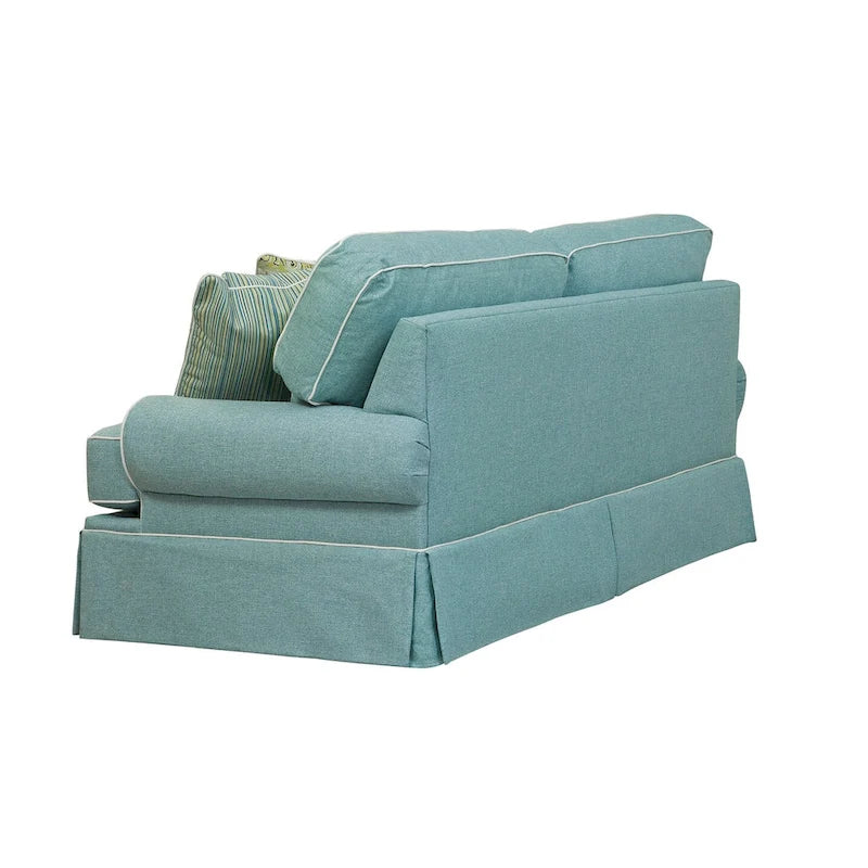 Canapé American Furniture Classics, modèle Coastal Aqua Series, avec quatre coussins décoratifs