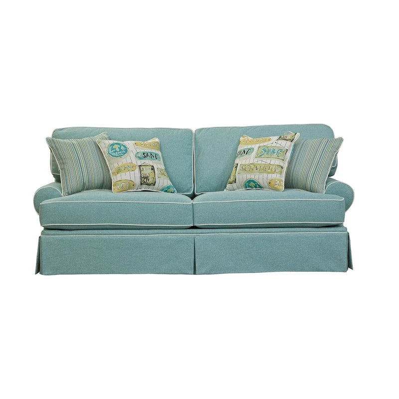 Canapé American Furniture Classics, modèle Coastal Aqua Series, avec quatre coussins décoratifs
