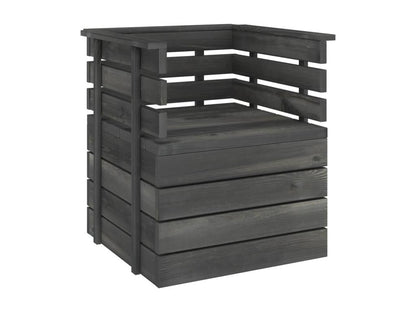 Ensemble de meubles de maison 7 pièces en pin massif, gris