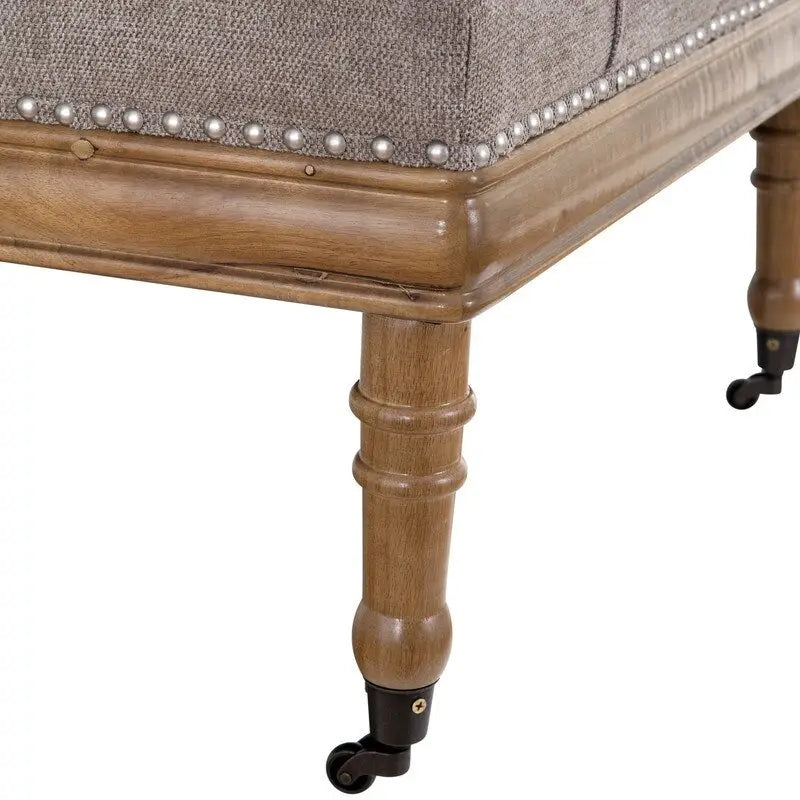 Pouf capitonné en losanges Grafton Home Woodland avec garniture cloutée et roulettes