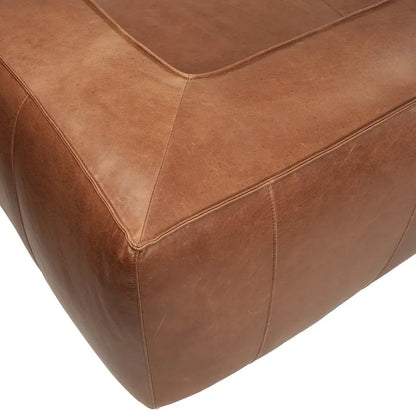 Canapé UR Livingroom en cuir pleine fleur aniline, canapé moderne en cuir véritable pour salon - 100 cm (L) x 43 cm (P) x 26,25 cm (H)