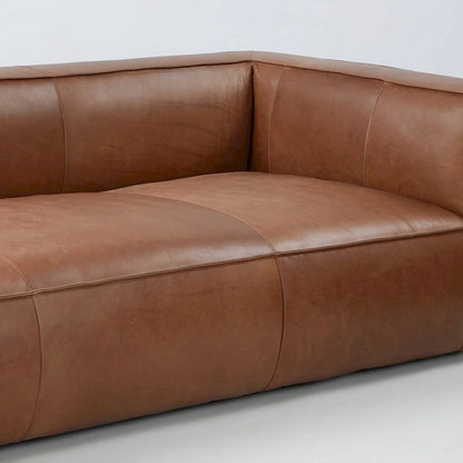 Canapé UR Livingroom en cuir pleine fleur aniline, canapé moderne en cuir véritable pour salon - 100 cm (L) x 43 cm (P) x 26,25 cm (H)