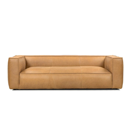 Canapé UR Livingroom en cuir pleine fleur aniline, canapé moderne en cuir véritable pour salon - 100 cm (L) x 43 cm (P) x 26,25 cm (H)