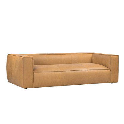 Canapé UR Livingroom en cuir pleine fleur aniline, canapé moderne en cuir véritable pour salon - 100 cm (L) x 43 cm (P) x 26,25 cm (H)