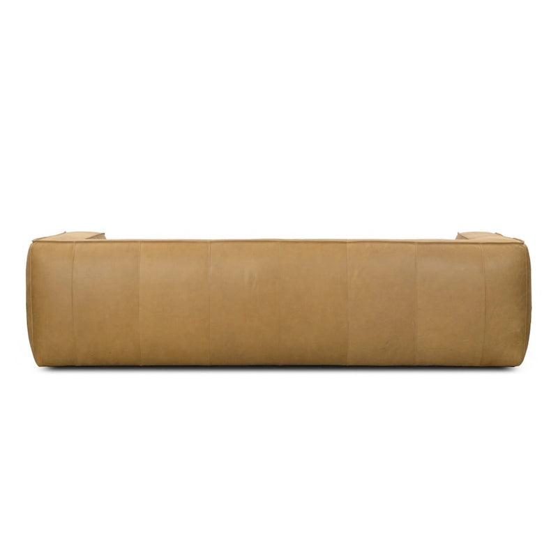 Canapé UR Livingroom en cuir pleine fleur aniline, canapé moderne en cuir véritable pour salon - 100 cm (L) x 43 cm (P) x 26,25 cm (H)