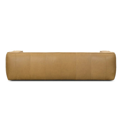 Canapé UR Livingroom en cuir pleine fleur aniline, canapé moderne en cuir véritable pour salon - 100 cm (L) x 43 cm (P) x 26,25 cm (H)