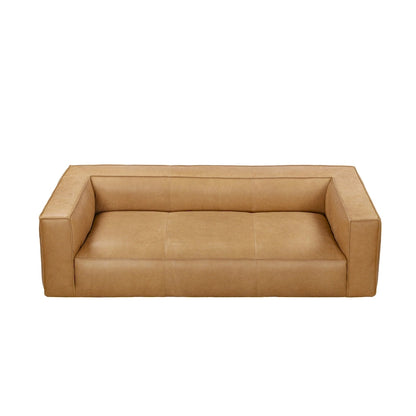 Canapé UR Livingroom en cuir pleine fleur aniline, canapé moderne en cuir véritable pour salon - 100 cm (L) x 43 cm (P) x 26,25 cm (H)