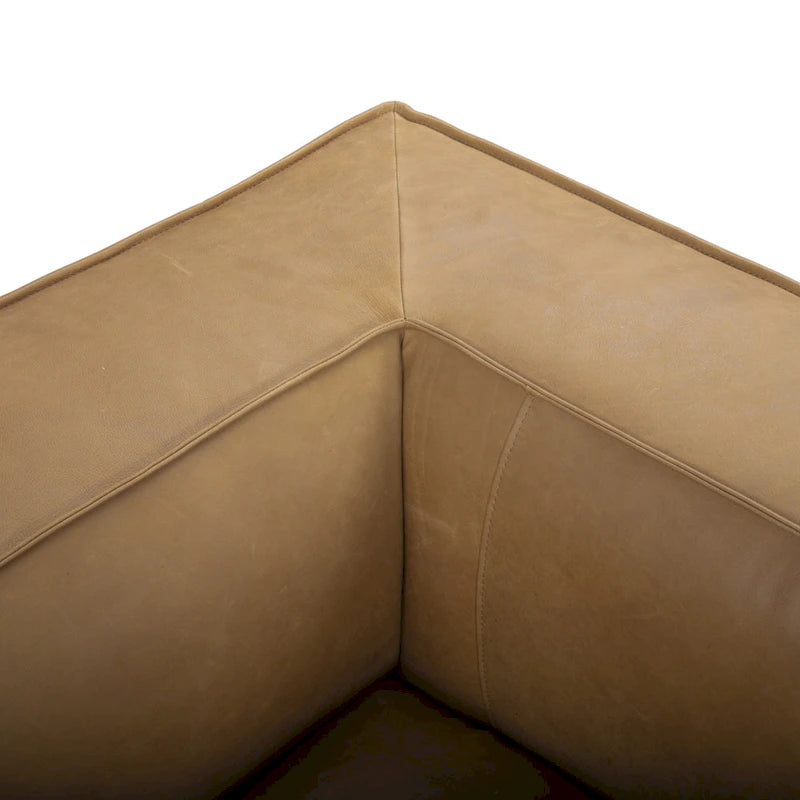 Canapé UR Livingroom en cuir pleine fleur aniline, canapé moderne en cuir véritable pour salon - 100 cm (L) x 43 cm (P) x 26,25 cm (H)