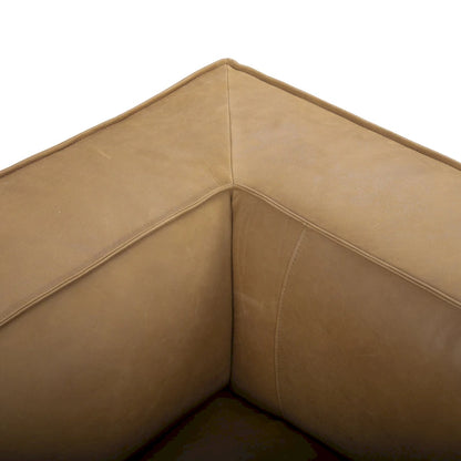 Canapé UR Livingroom en cuir pleine fleur aniline, canapé moderne en cuir véritable pour salon - 100 cm (L) x 43 cm (P) x 26,25 cm (H)