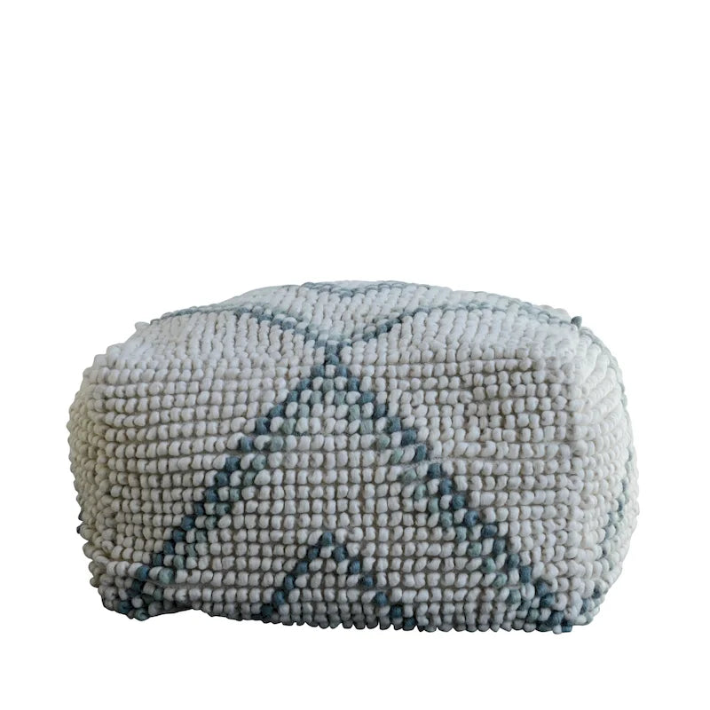 Pouf en laine et coton de Nouvelle-Zélande