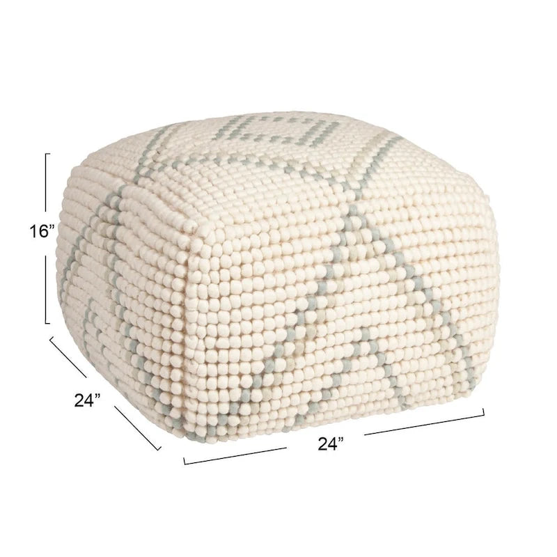 Pouf en laine et coton de Nouvelle-Zélande
