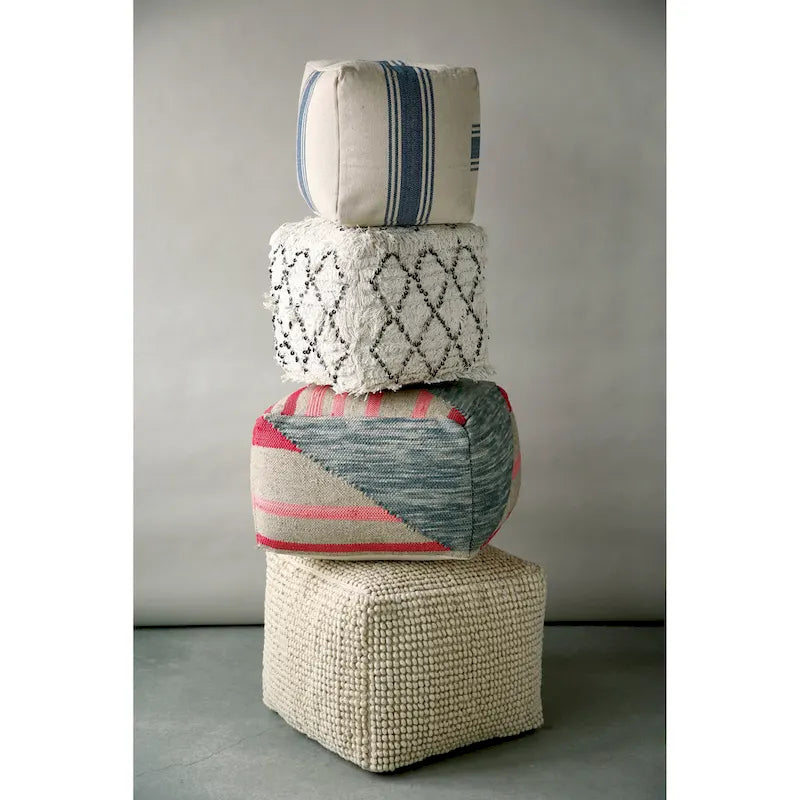 Pouf en laine et coton de Nouvelle-Zélande