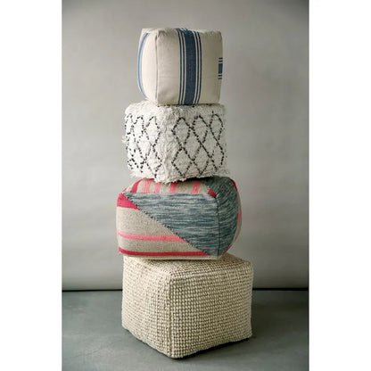 Pouf en laine et coton de Nouvelle-Zélande